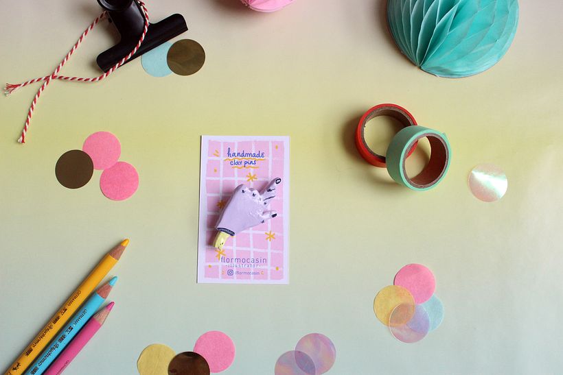 Handmade clay pins 7