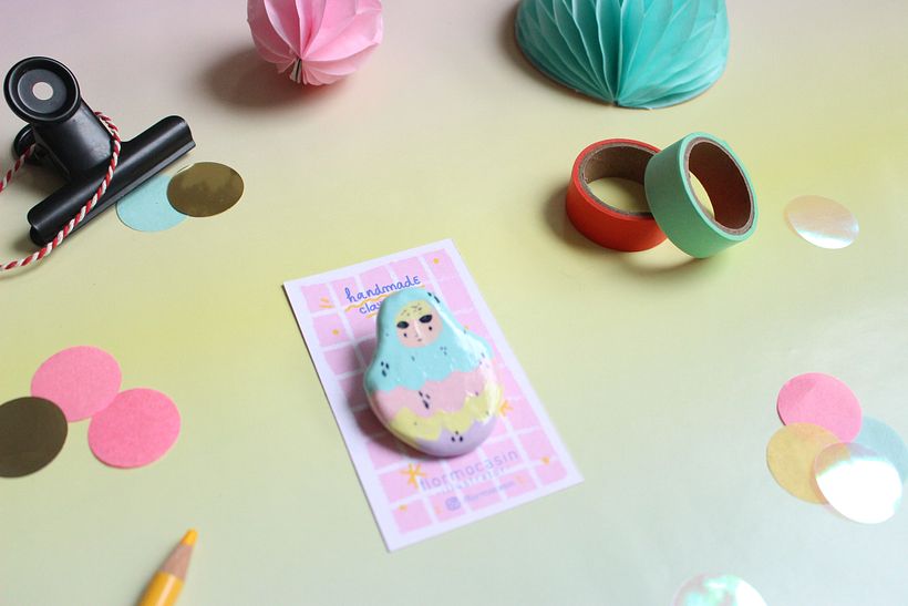 Handmade clay pins 8