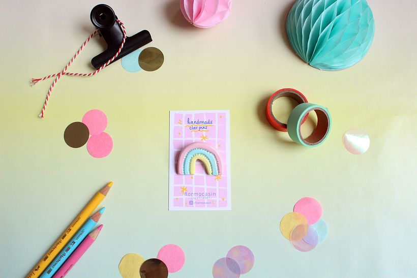 Handmade clay pins 10