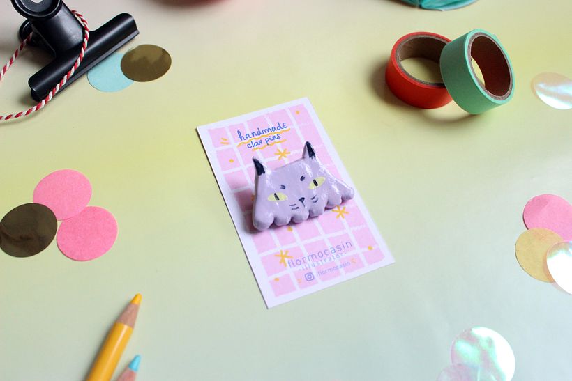 Handmade clay pins 11