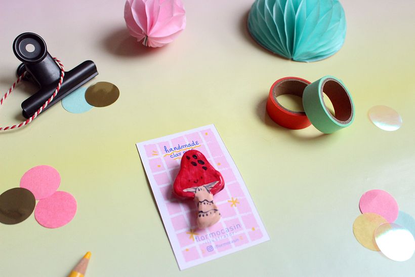 Handmade clay pins 12
