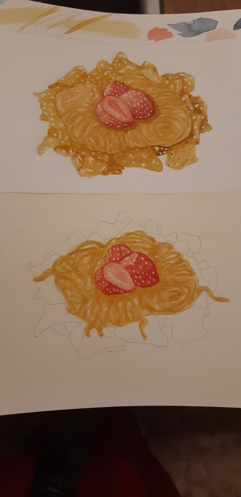 More strawberry, composition, and technique practice. After this I went straight to the final piece