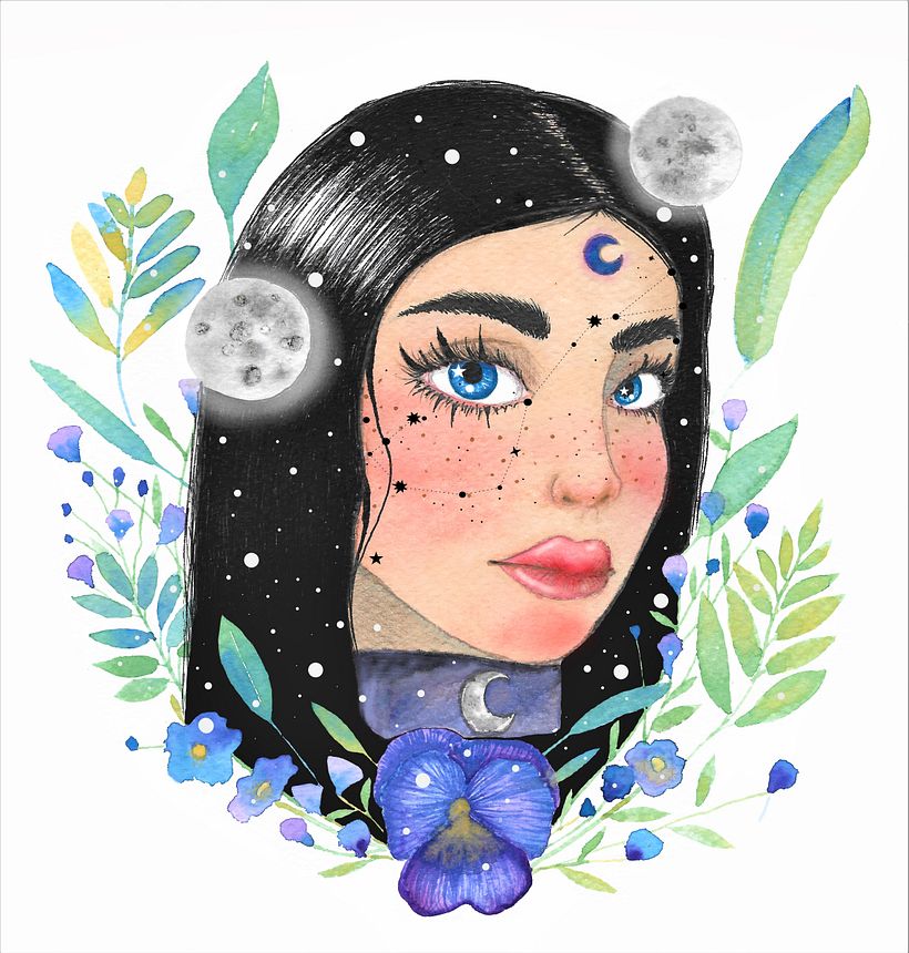 Mi Proyecto del curso: Retrato ilustrado en acuarela 0