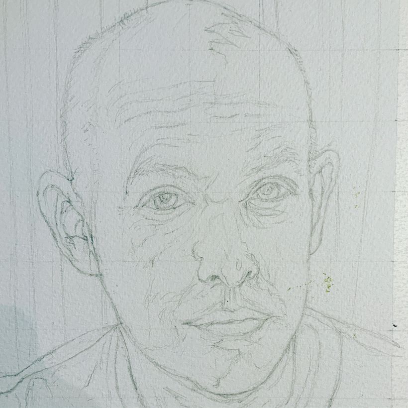 Gridded up from a photo, avoiding barrel distortion and using a reflector to get sunlight onto the right hand side.Final touc