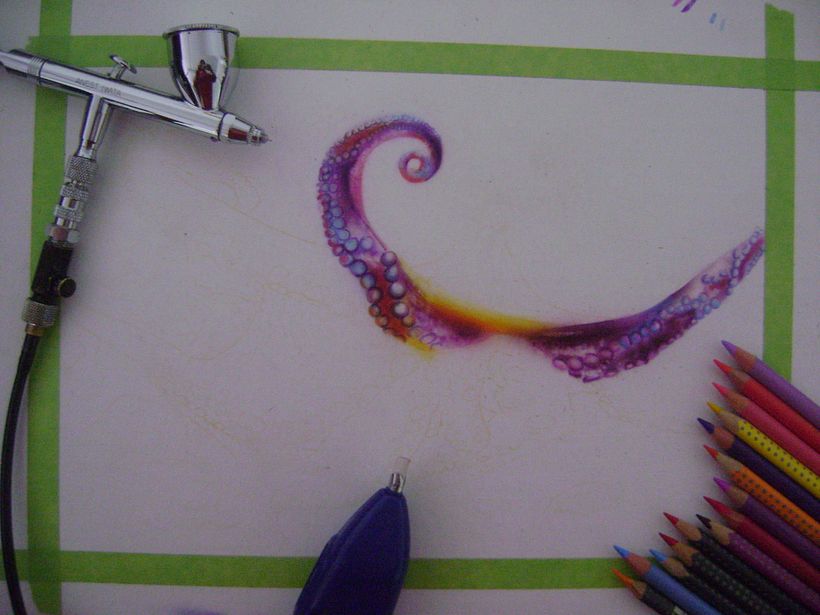 pulpo con colores y aerografo 2