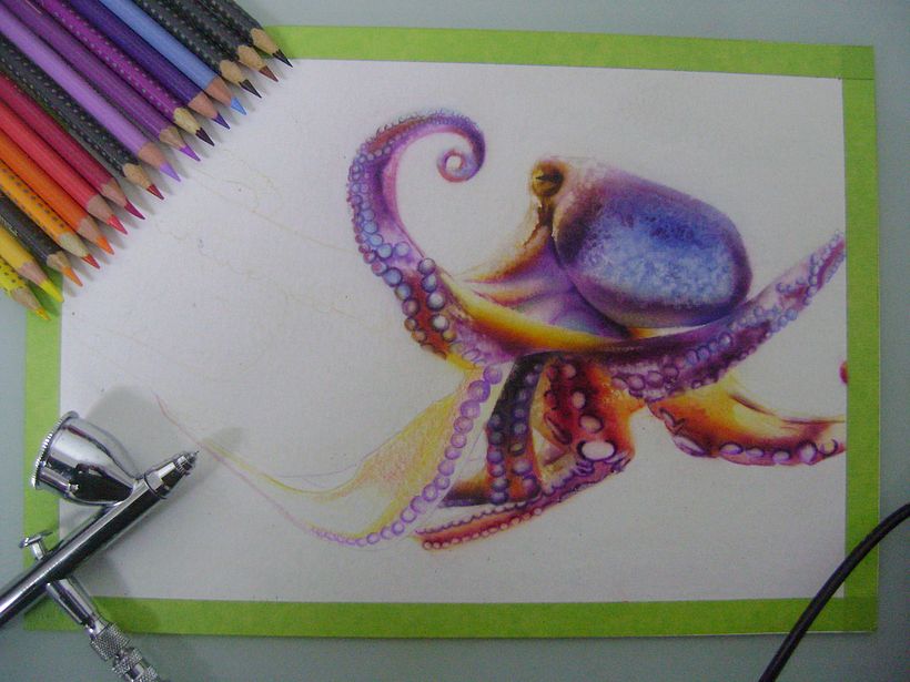 pulpo con colores y aerografo 4