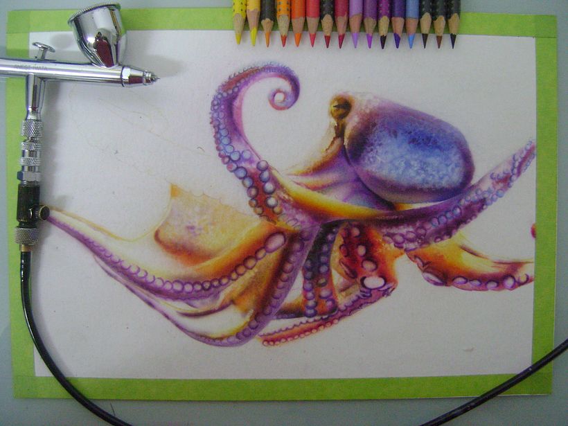 pulpo con colores y aerografo 5