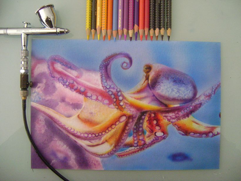 pulpo con colores y aerografo 7
