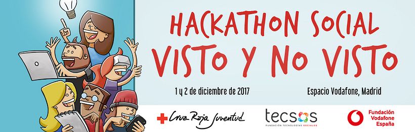 Hackathon social. Ilustración para Cruz Roja. 2