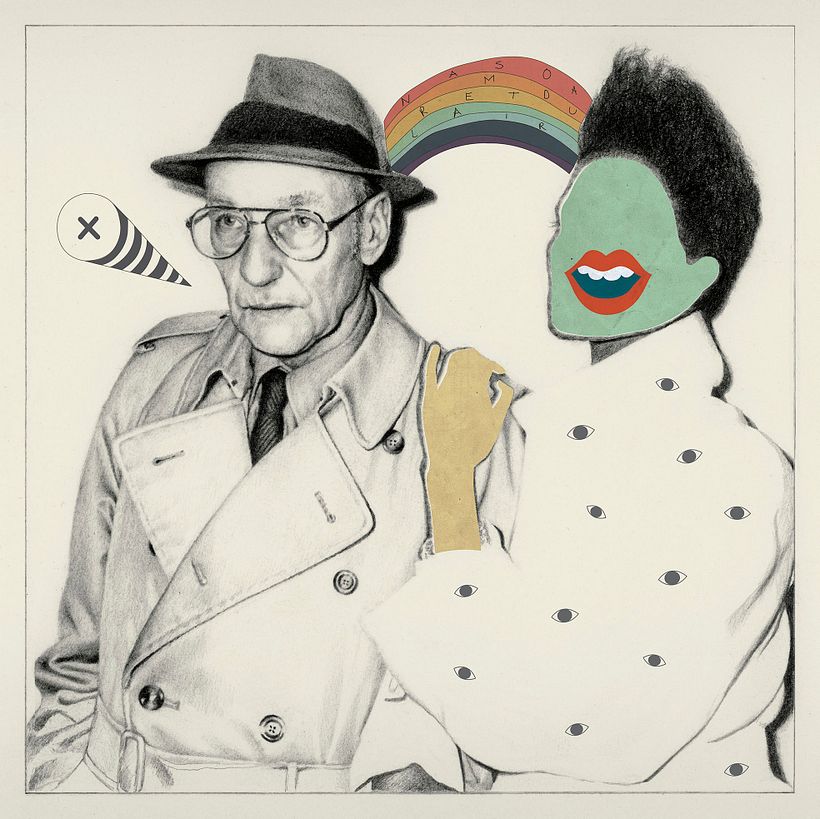 "Sueños en una tarde de primavera". Dibujo de William Burroughs en grafito y técnica mixta digital. -1