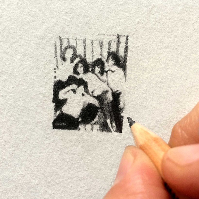 "Patti Smith". Dibujo en grafito e ilustración vectorial. 3