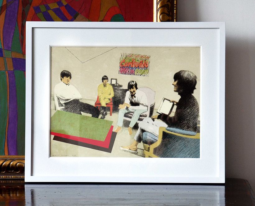 "Los Beatles". Dibujo en grafito y técnica mixta digital. 1