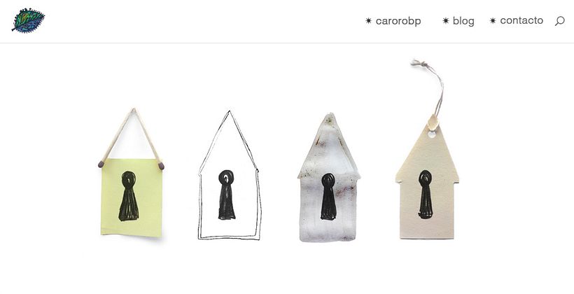 Idealmente, cuando el cursor/mouse pasa sobre una de las casas, aparece el título de ésta.
