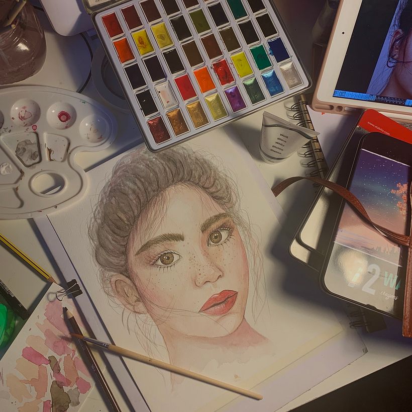 Watercolor portrait 0