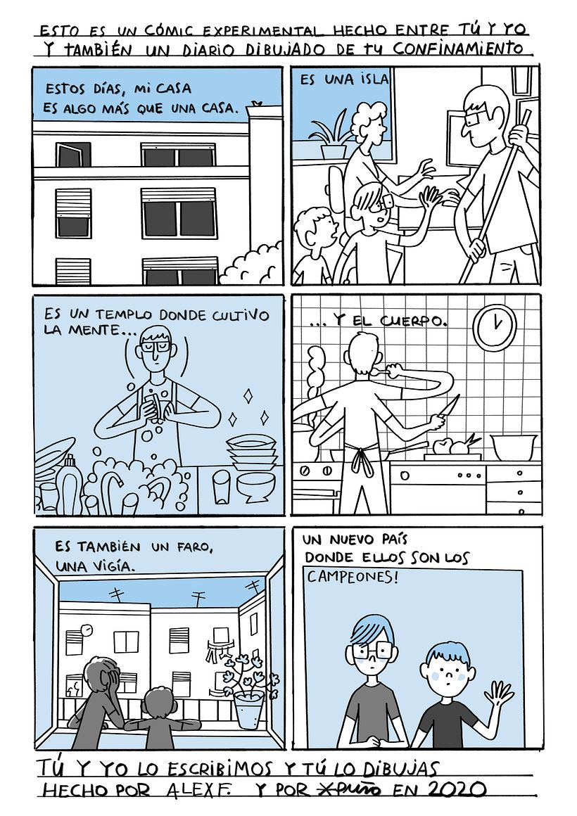 Reto de cómic experimental / diario dibujado de la cuarentena propuesto por Puño 0