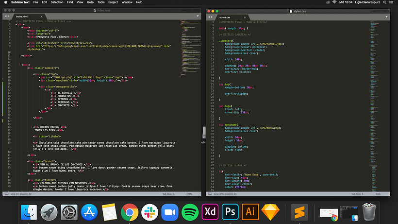 ScreenShot - html + css (parte inicial)