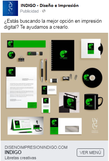Anuncio en Facebook, formato cuadrado - Sección Noticias