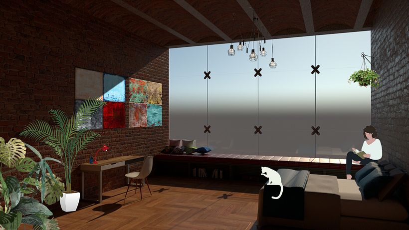 En esta última quise unir las ilustraciones vectoriales con el render, también me gusta el contraste del resultado final