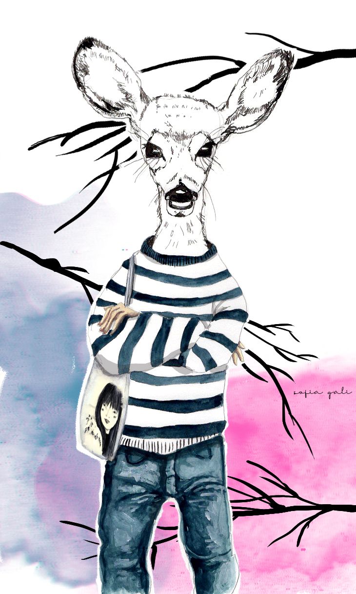 ink, gouache & digital. I have always been fascinated by the Doe archetype.