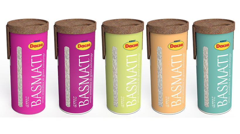 Diseño envase de arroz realizado para la empresa valenciana Dacsa. 2º Premio nacional en el concurso Cluster.