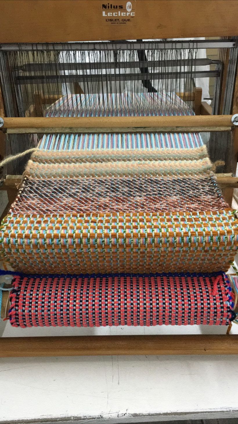 Three against one (two colors), three against one square (two colors), twill and broken twill