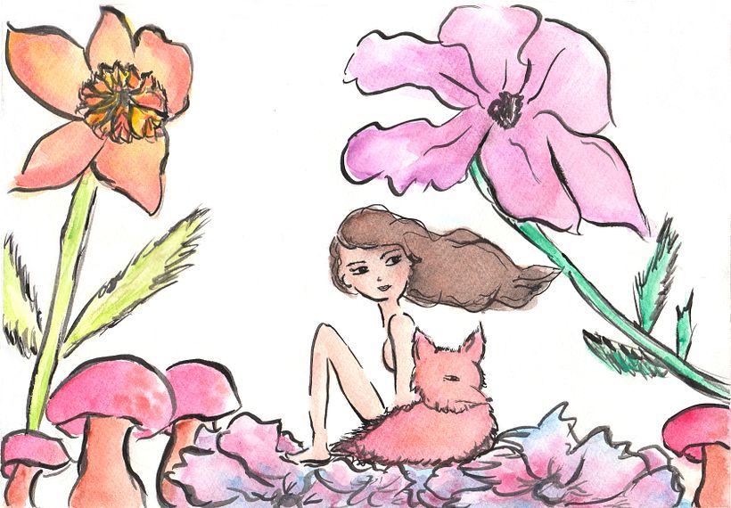 Mi Proyecto del curso: Animalario botánico: acuarela, tinta y grafito 0