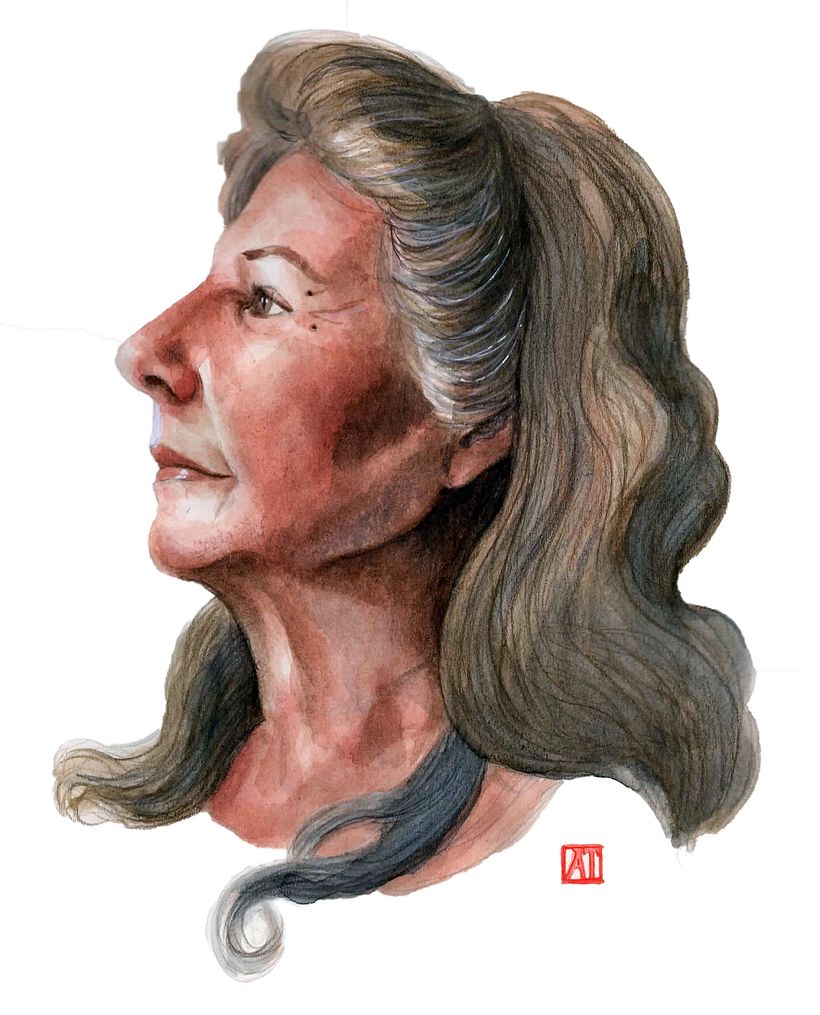Retratos de mi suegra apartir de unas fotografías.