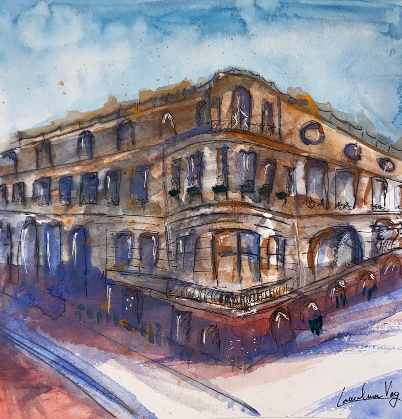 Mi Proyecto del curso: Dibujo arquitectónico con acuarela y tinta 0