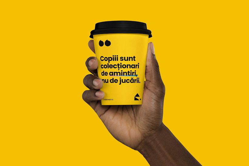 Coffee plastic cup with message.