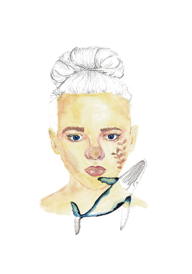 Mi Proyecto del curso: Retrato ilustrado en acuarela 0