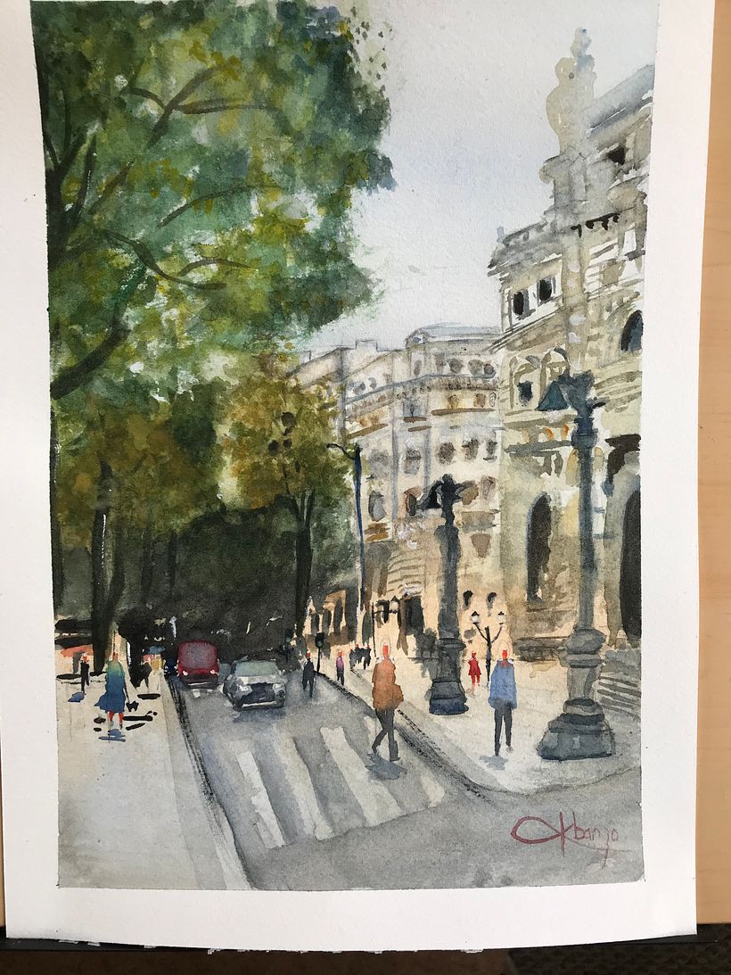 Mi Proyecto del curso: Paisajes urbanos en acuarela 1