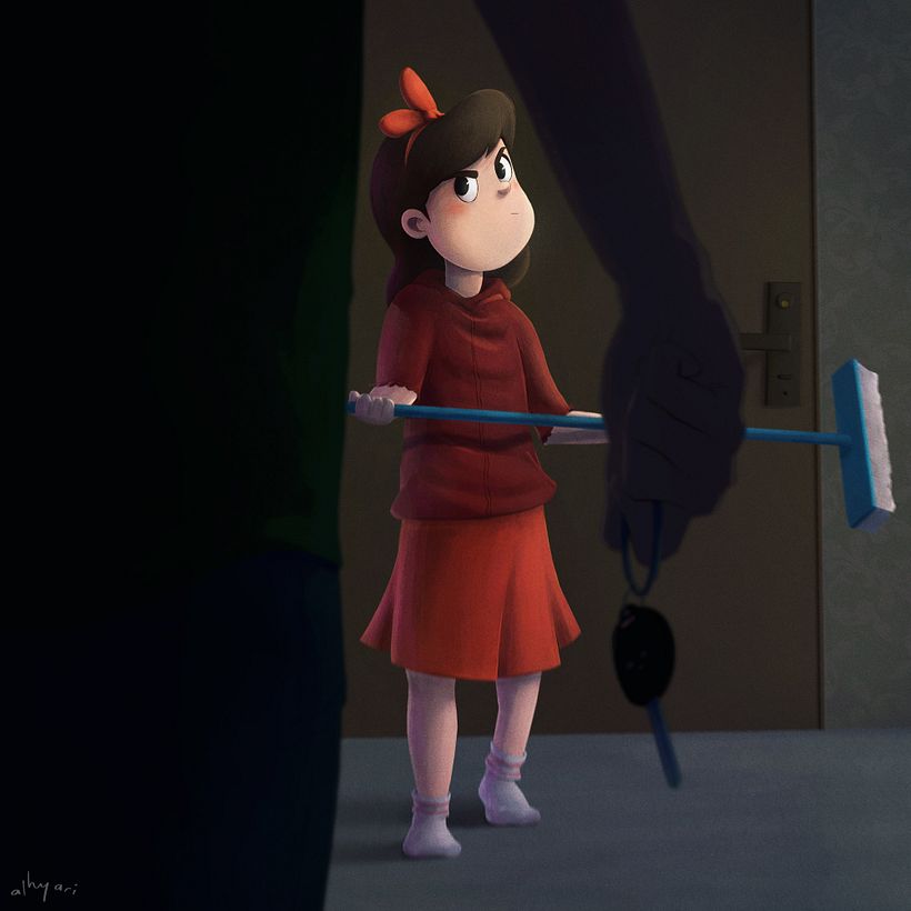 Red Fury | Narrative Digital Painting | by Alhyari