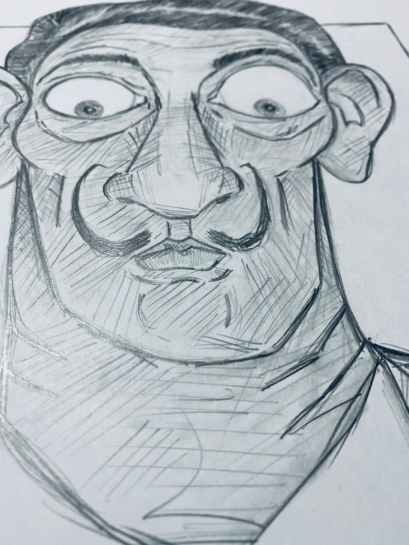 Mi Proyecto del curso: Retrato en caricatura con grafito 2