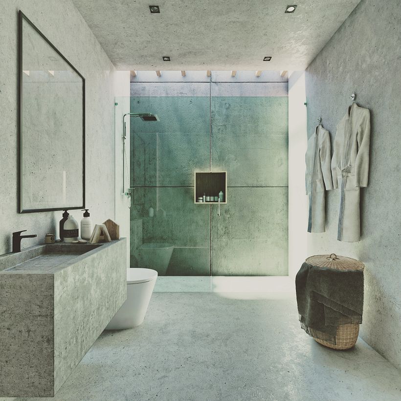 Concrete bathroom 