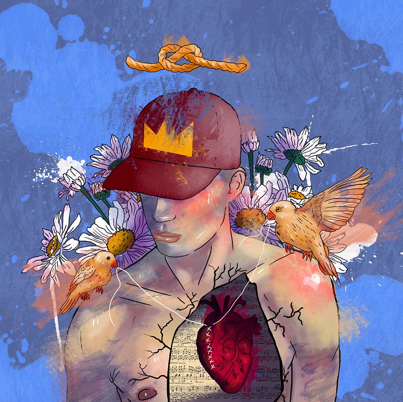 ilustracion base para la portada de un EP titulado ¨ESENCIA¨ de un cantante local ELKIN SANCHEZ 