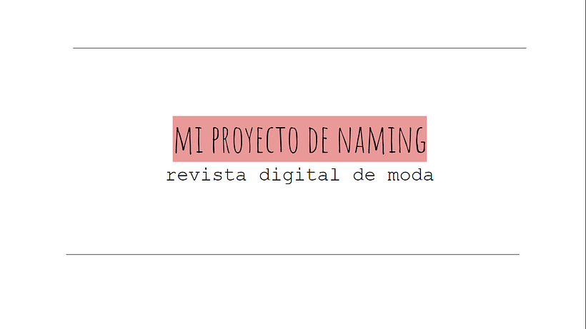 Naming para revista de moda  0