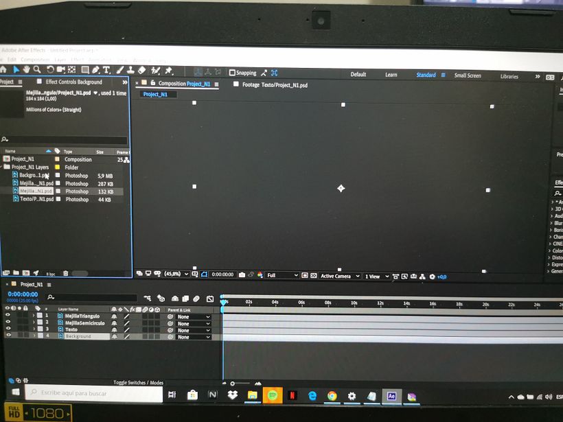 After Effects. Imagen en negro al importar archivo 1