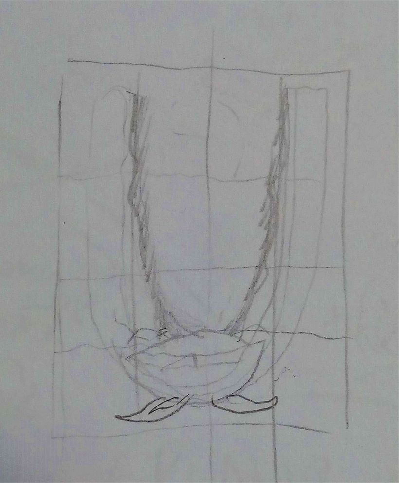 Pequeño primer boceto para tratar de asentar la idea principal