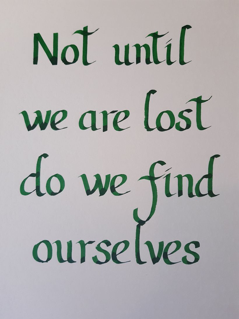 Frase realizada con parallel pen.