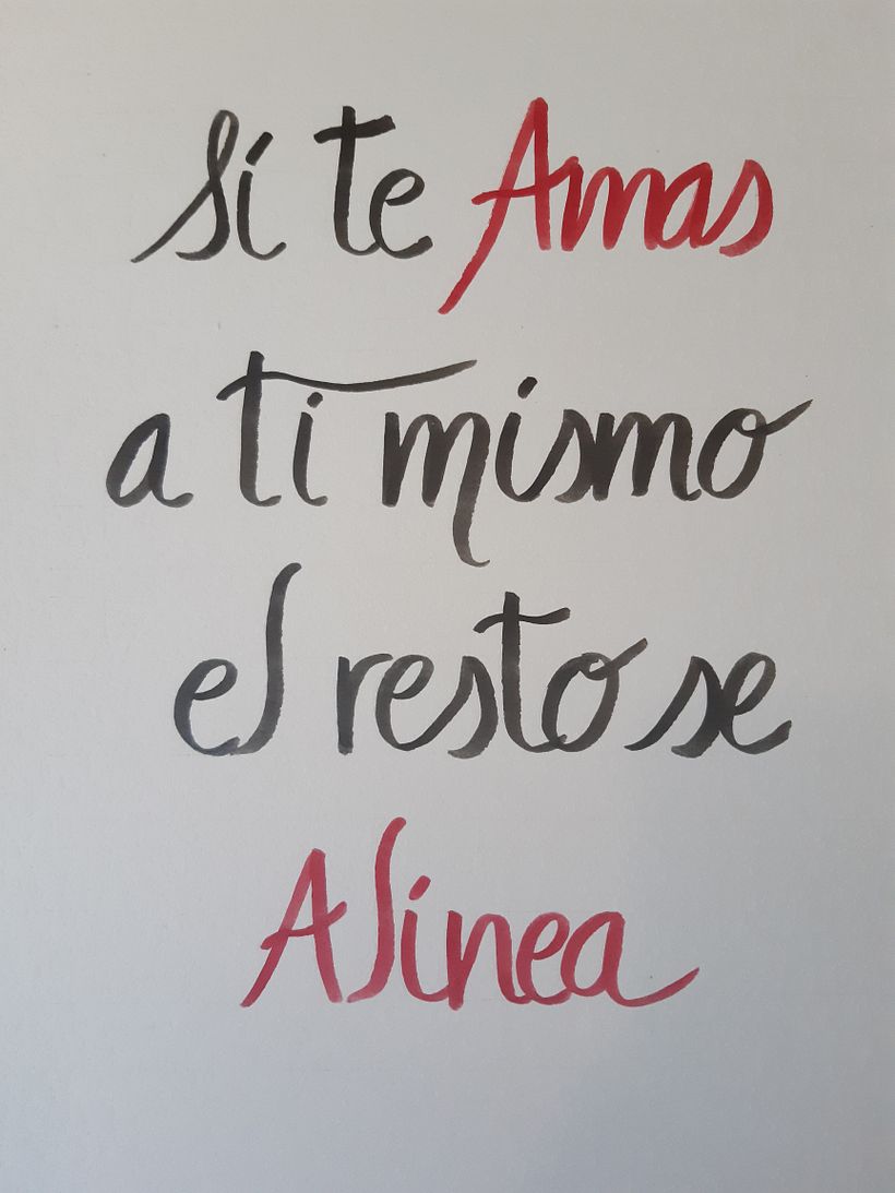 Frase realizada con brush pen