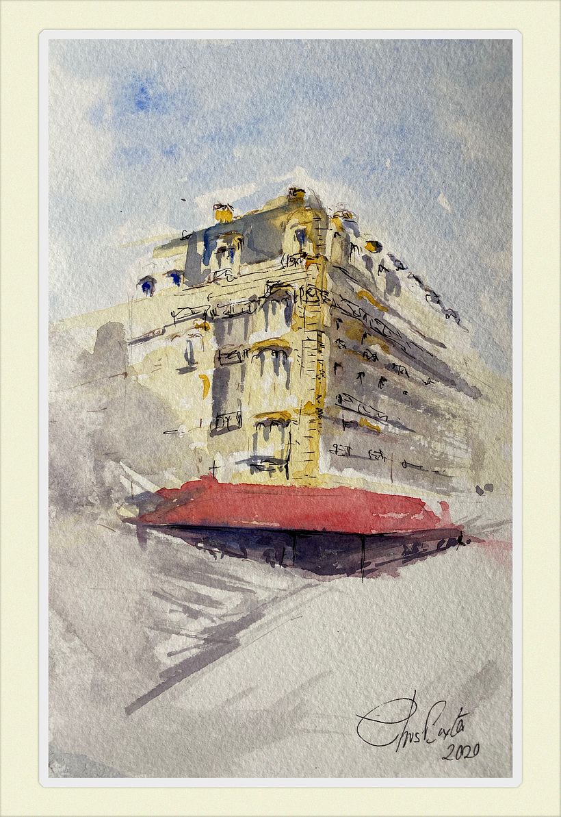 My first Architectural paint in water colours 0