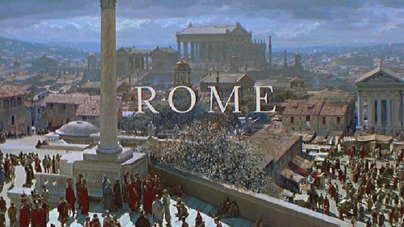 The opening shot of Kubrick's "Spartacus", featuring Peter Ellenshaw's matte painting