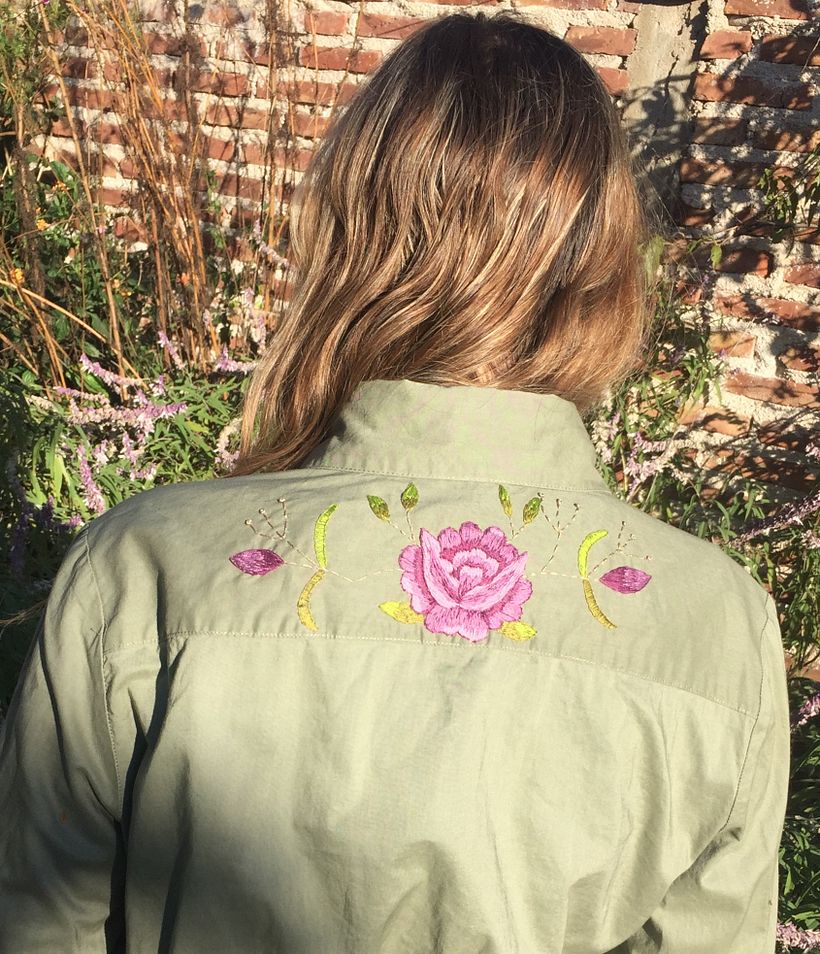 Bordado con dos hebras en hilo 🥰