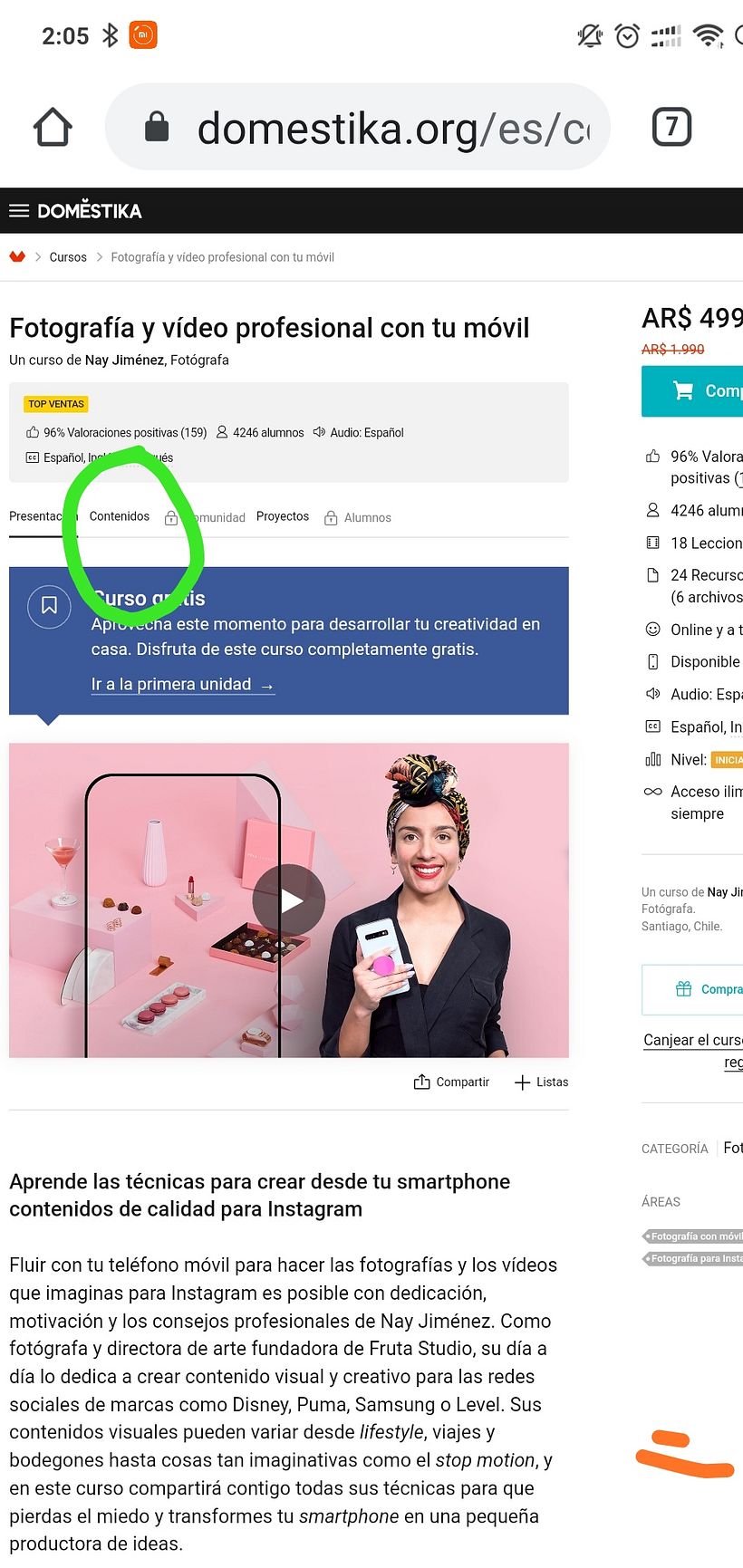 Tenés q tocar en la parte q dice CONTENIDOS