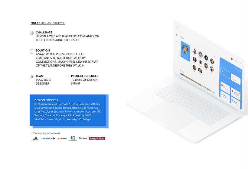 Onlab - A SaaS Web App designed to help companies on humanizing Onboarding processes