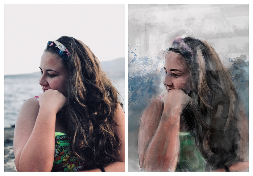 Retrato digital a partir de Fotografía. - Ilustrasi Digital