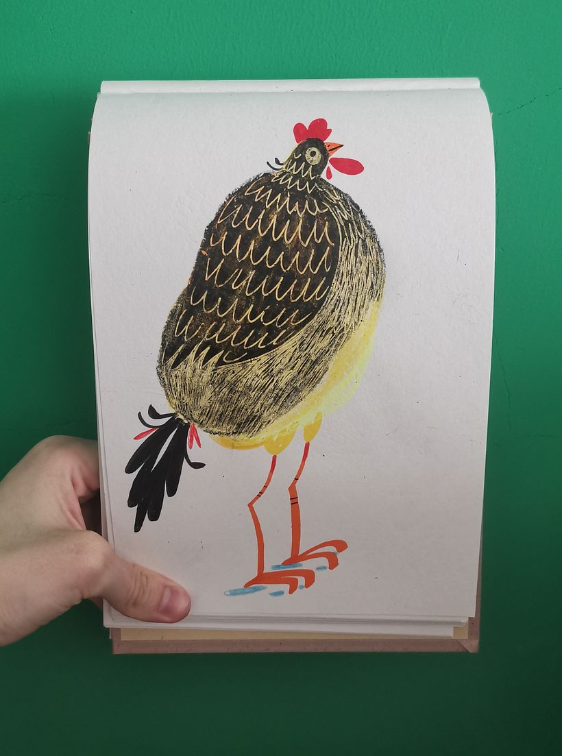 My big chicken was made by wox crayons and markers