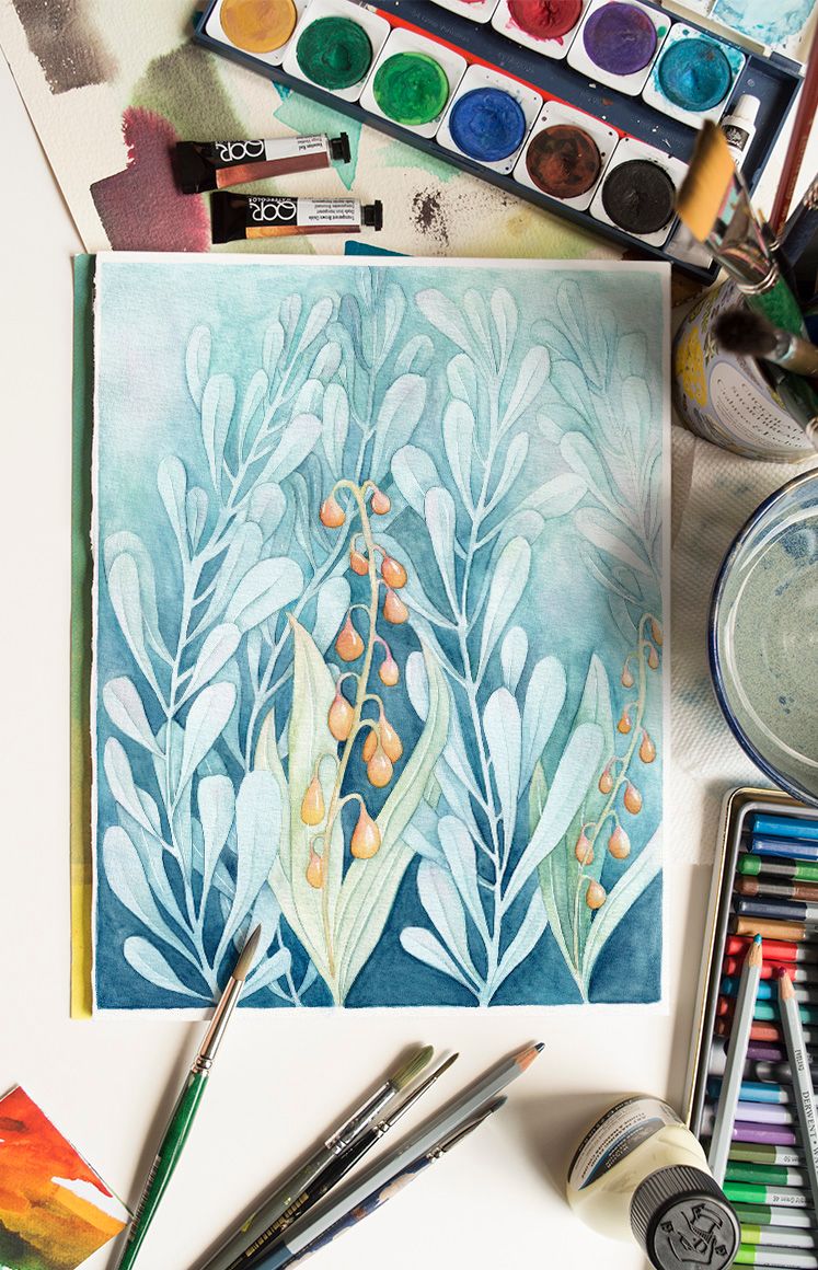 My Course Project: Negative Watercolor Techniques for Botanical Illustration 0