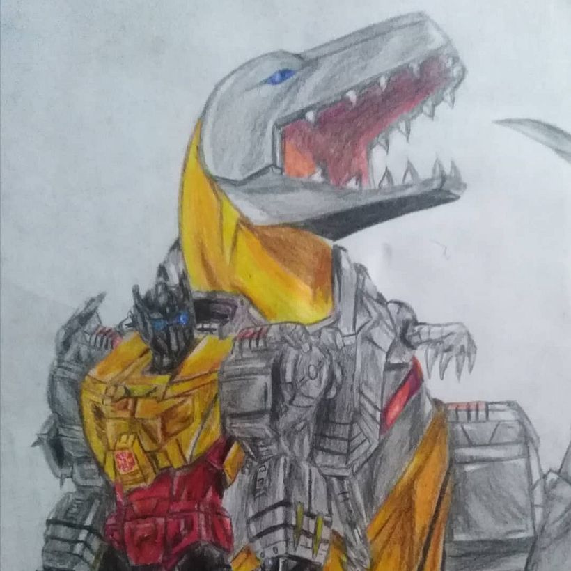 Gimlock dibujo hecho a lápices de colores