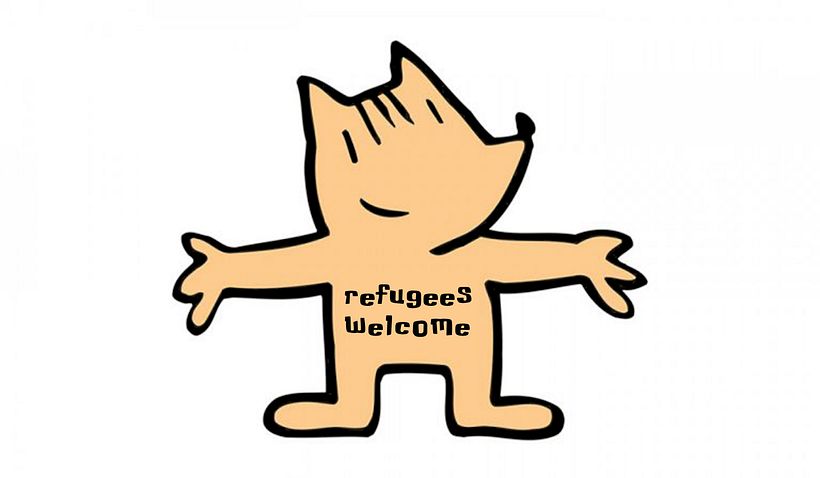 Stencil Welcome refugees -1